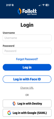 Login page with Face ID authentication enabled.